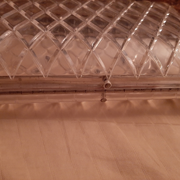 Vintage 1950s Lucite Clear with Rhinestones Clutch Purse - Picture 4 of 6